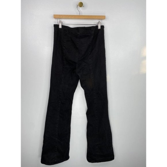 Free People Women's Denim Dark Wash Flare Pull On Jeans Black Size: 29 NWOT - Picture 5 of 9